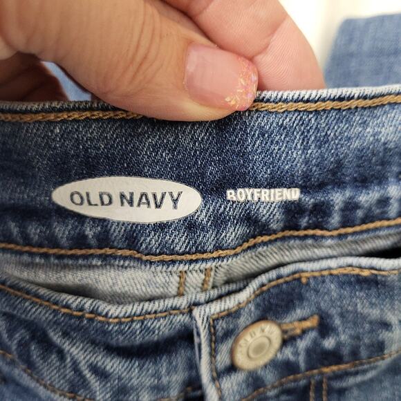 Old Navy Womens Blue High Rise Light Wash‎ Distressed Boyfriend Jeans Size 8 - Picture 7 of 12